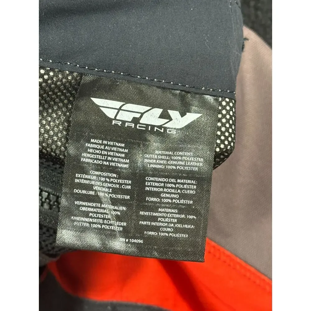 FLY Racing Pants Mens 38x29 Red Gray Kinetic Core Motorcross Padded Riding